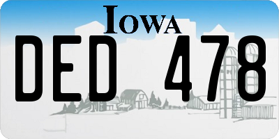 IA license plate DED478