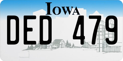 IA license plate DED479