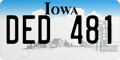 IA license plate DED481