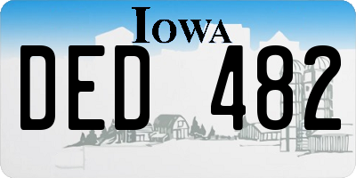 IA license plate DED482
