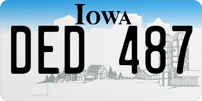IA license plate DED487