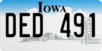 IA license plate DED491