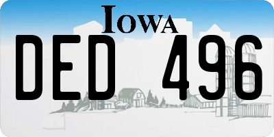 IA license plate DED496