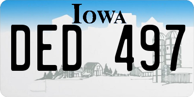 IA license plate DED497