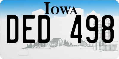 IA license plate DED498