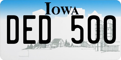 IA license plate DED500