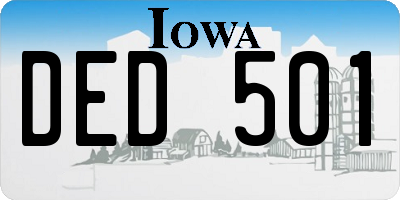 IA license plate DED501