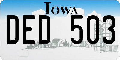 IA license plate DED503