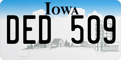 IA license plate DED509