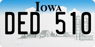 IA license plate DED510