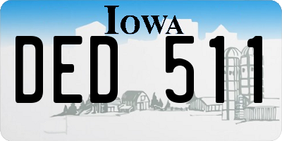 IA license plate DED511
