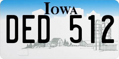 IA license plate DED512