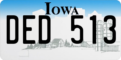 IA license plate DED513