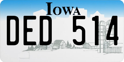 IA license plate DED514