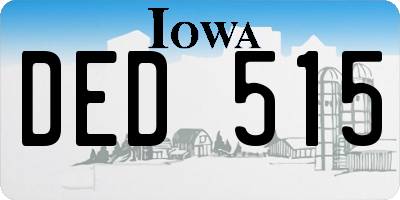 IA license plate DED515