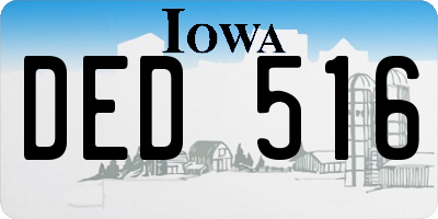 IA license plate DED516