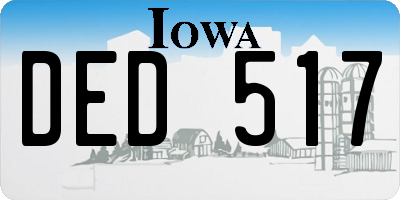 IA license plate DED517