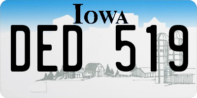 IA license plate DED519