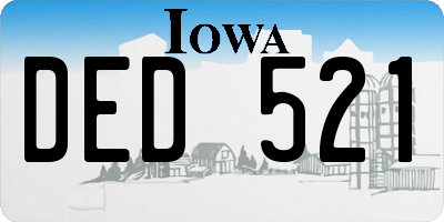 IA license plate DED521