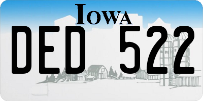 IA license plate DED522