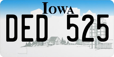 IA license plate DED525
