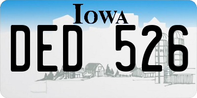 IA license plate DED526