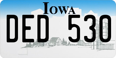 IA license plate DED530