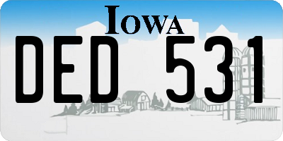IA license plate DED531