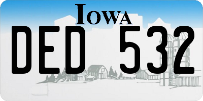 IA license plate DED532
