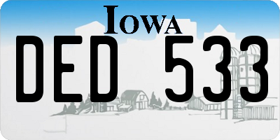 IA license plate DED533