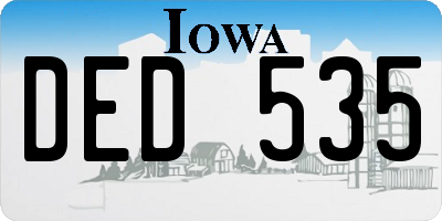 IA license plate DED535