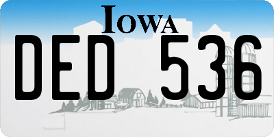 IA license plate DED536