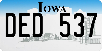 IA license plate DED537