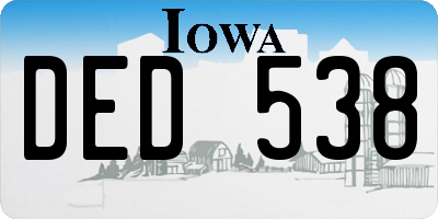 IA license plate DED538