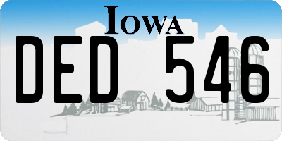 IA license plate DED546