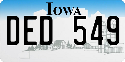 IA license plate DED549