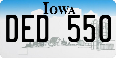 IA license plate DED550