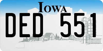 IA license plate DED551