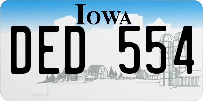 IA license plate DED554