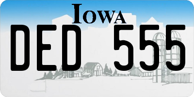 IA license plate DED555