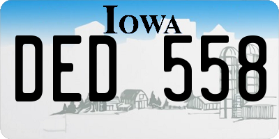 IA license plate DED558