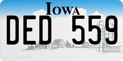 IA license plate DED559