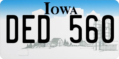 IA license plate DED560