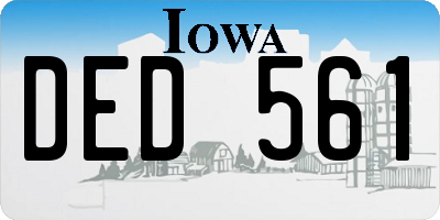 IA license plate DED561