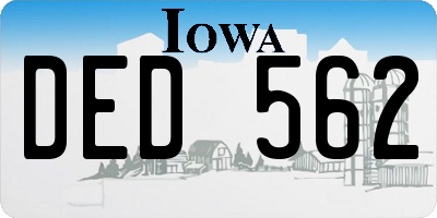 IA license plate DED562