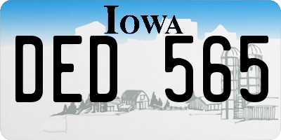 IA license plate DED565