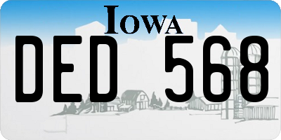 IA license plate DED568