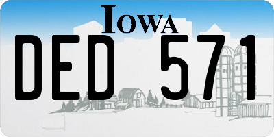 IA license plate DED571