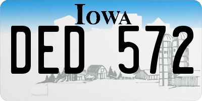 IA license plate DED572
