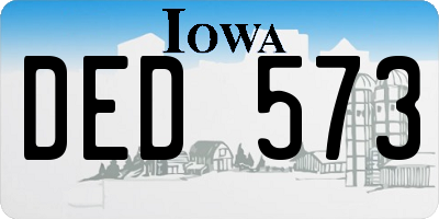 IA license plate DED573
